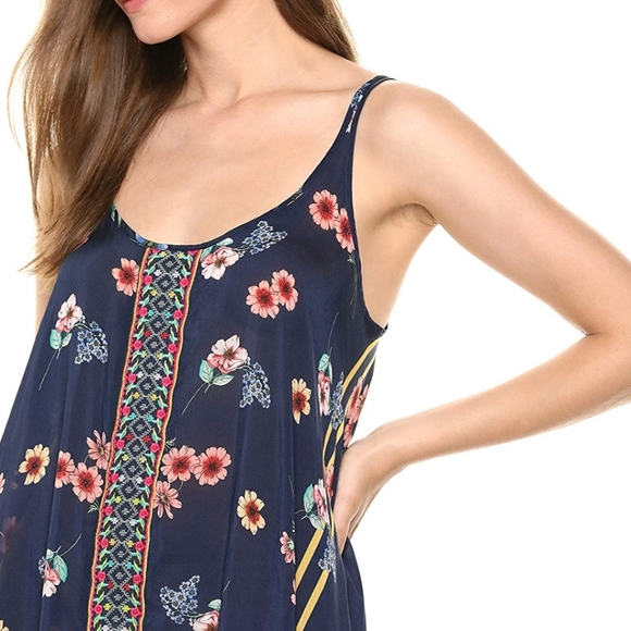Johnny Was Dresses & Skirts - 🍒NWT🍒 JOHNNY WAS EMBROIDERED NAVY SLIP DRESS
